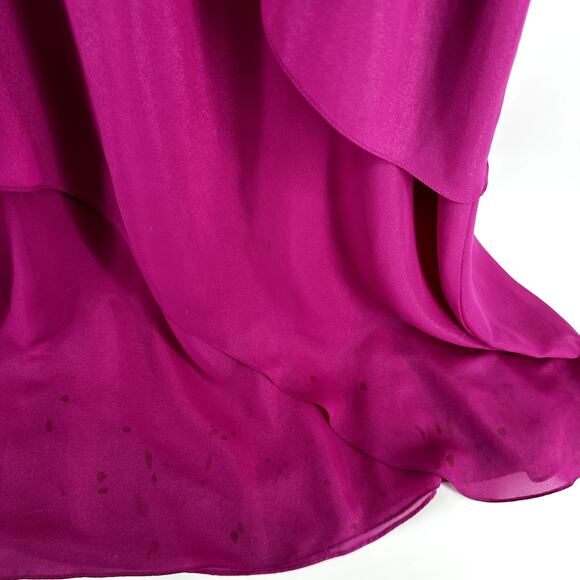 Cache Evening Gown Chiffon Strapless Maxi Sweetheart Empire Waist Magenta 4 - Picture 7 of 8